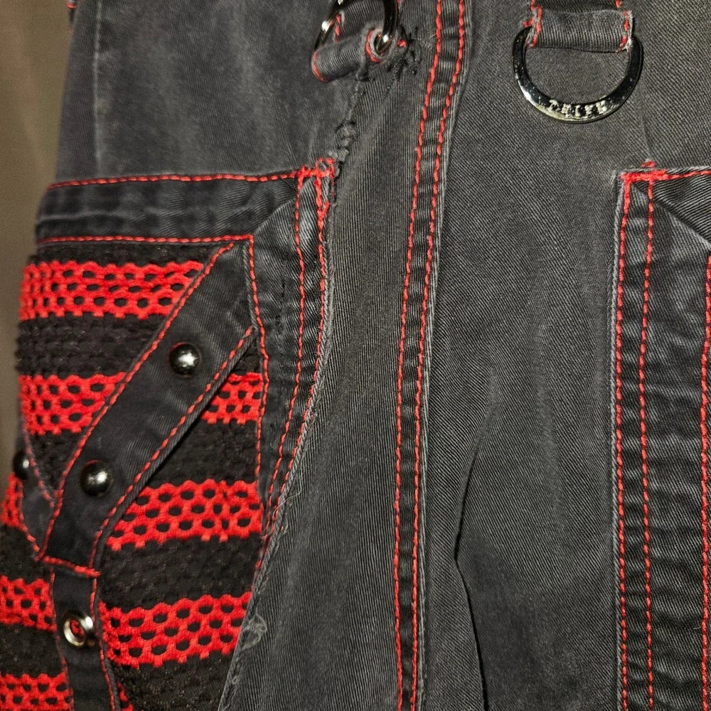 Tripp NYC Black Red Cyber Goth Emo Punk Rock Pants